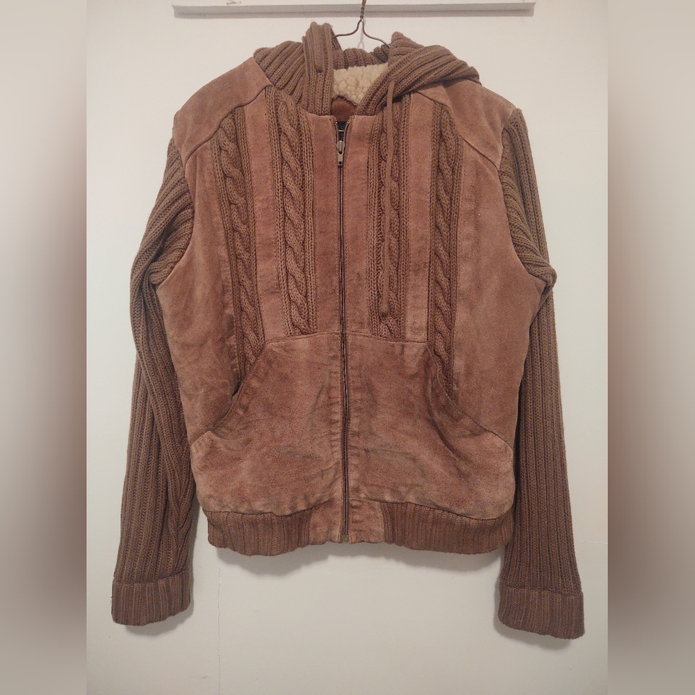 Vintage Suede and Fleece Coat